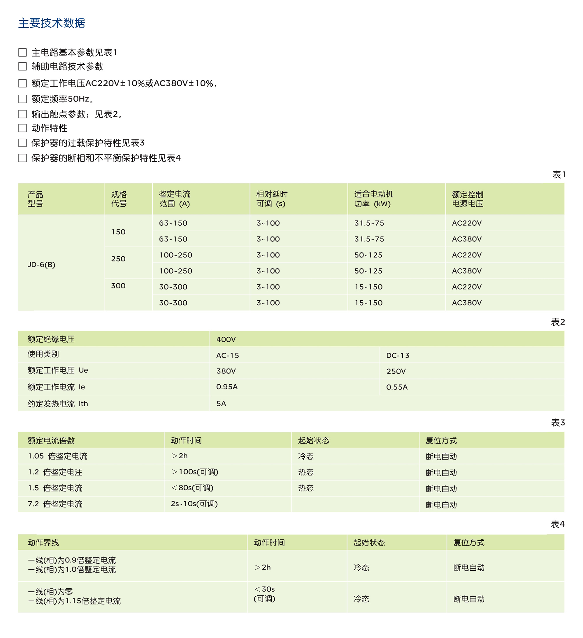 人民電器JD-6(B)系列電動機綜合保護器 