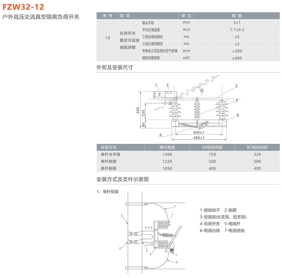 蒙特卡罗33474 FZW32-12户外高压交流真空隔离负荷开关