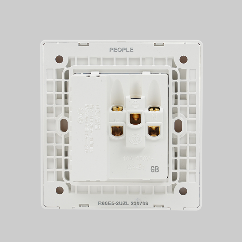 人民电器五孔带⼆位USB插座(R86E5) 